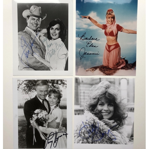 313 - Larry Hagman, Linda Gray & Barbara Eden signed studio photos.