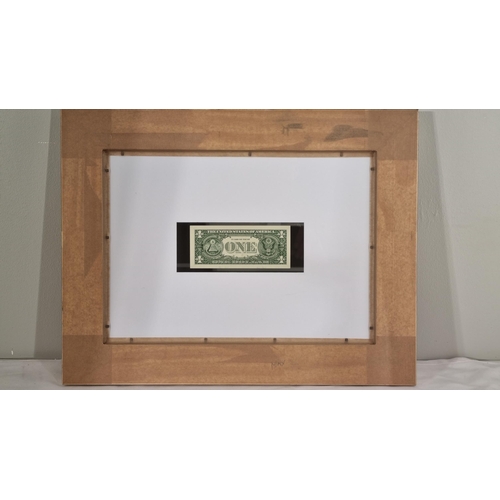 136 - Banksy (after) Framed Stencilled Dollar Bill (Double sided)