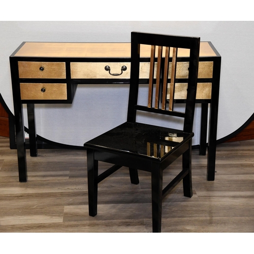 144 - Hand Made Lacquered Desk and Chair