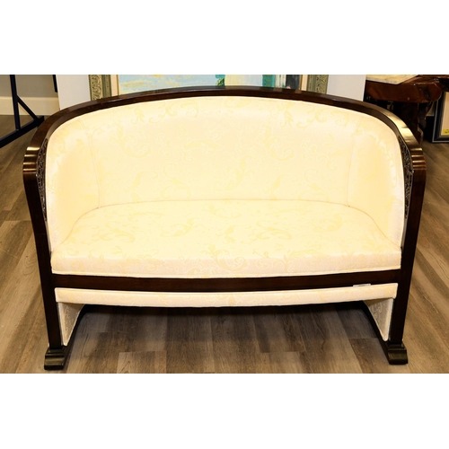 146 - Handmade Solid Rosewood Upholstered Sofa