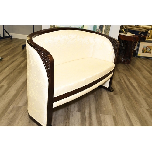 146 - Handmade Solid Rosewood Upholstered Sofa