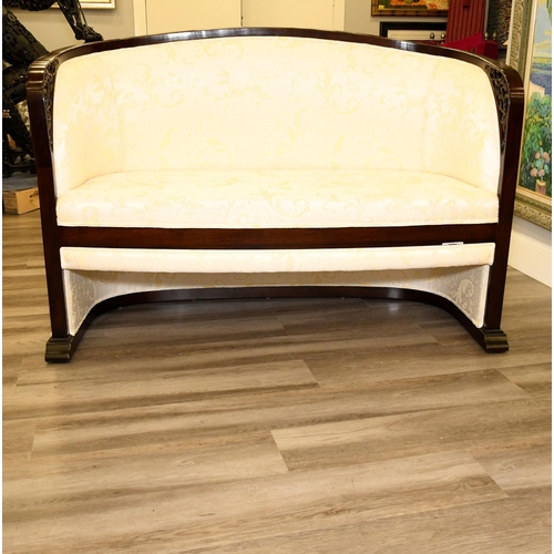 146 - Handmade Solid Rosewood Upholstered Sofa