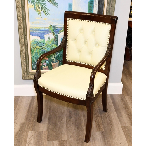 147 - Rosewood and Leather Arm Chair