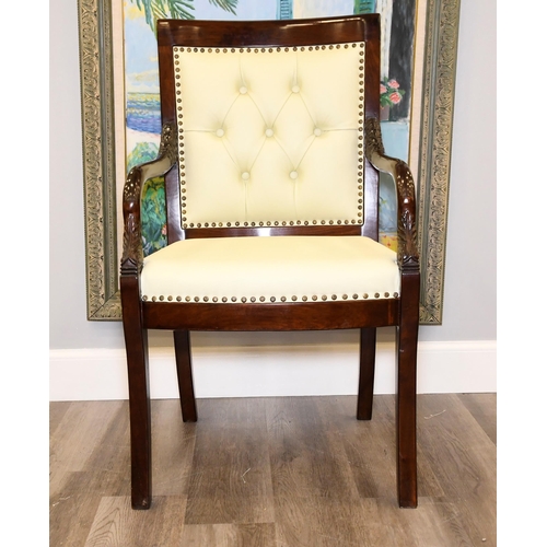 147 - Rosewood and Leather Arm Chair