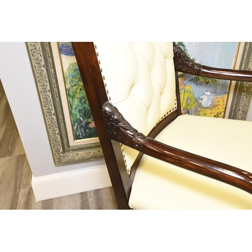 147 - Rosewood and Leather Arm Chair