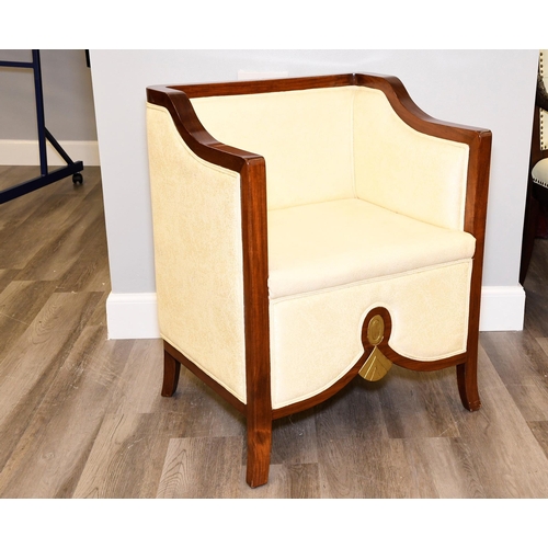 148 - Solid Rosewood Frame Upholstered Chair