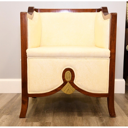 148 - Solid Rosewood Frame Upholstered Chair