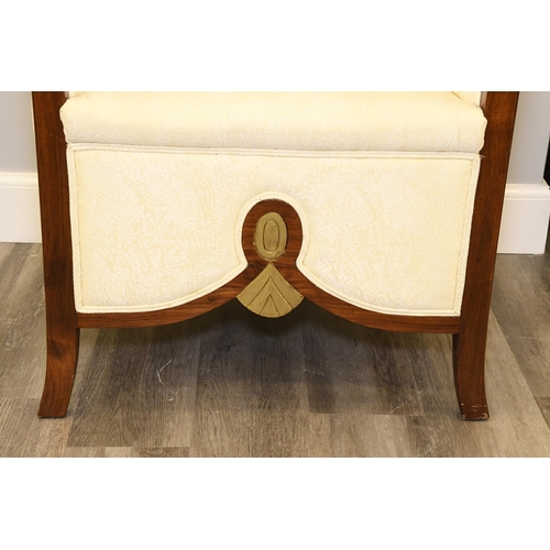 148 - Solid Rosewood Frame Upholstered Chair