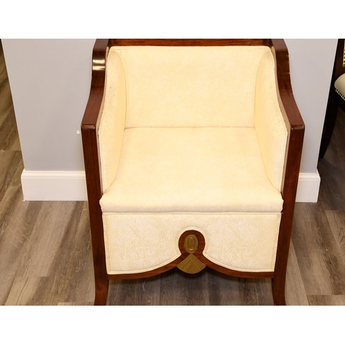 148 - Solid Rosewood Frame Upholstered Chair