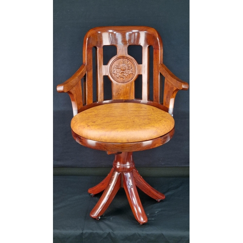 150 - Rosewood Hand Made Swivel Chair