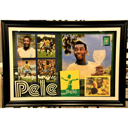 167 - Pele Unique Framed Presentation with Original Signature