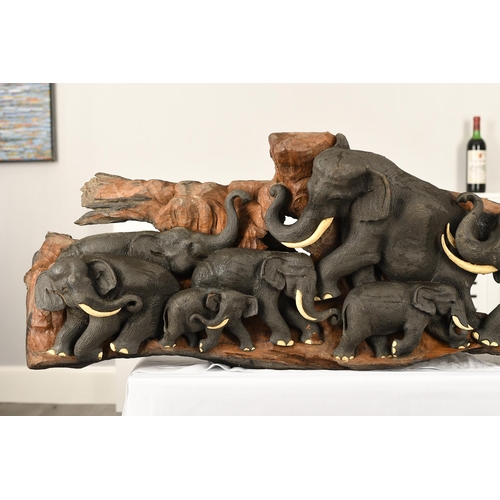 188 - Stunning Large Elephant Wood Carving