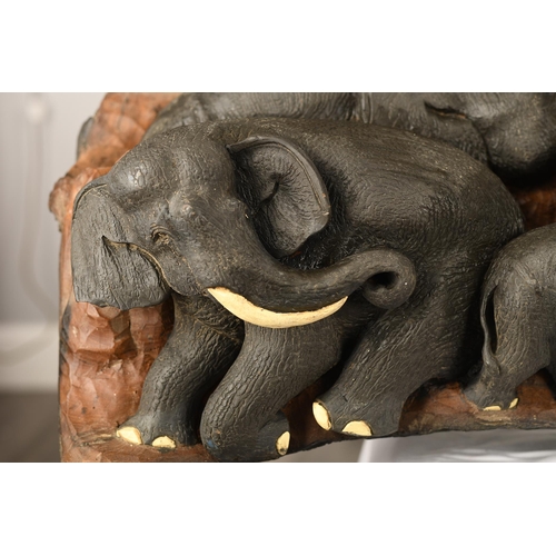 188 - Stunning Large Elephant Wood Carving