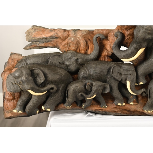 188 - Stunning Large Elephant Wood Carving