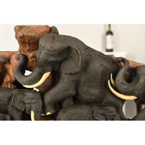 188 - Stunning Large Elephant Wood Carving