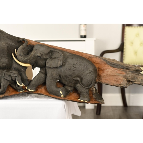 188 - Stunning Large Elephant Wood Carving