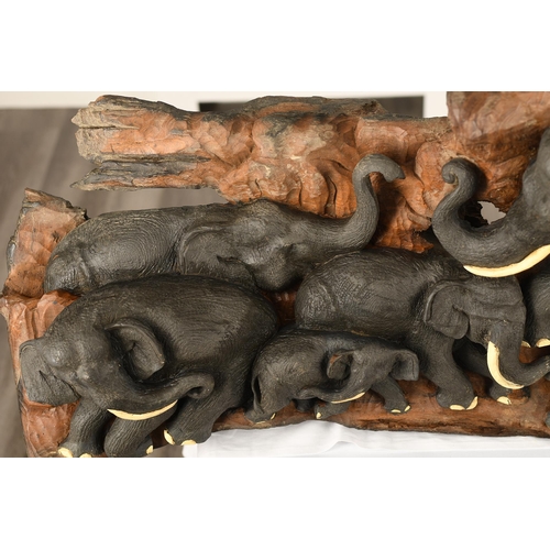 188 - Stunning Large Elephant Wood Carving