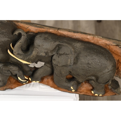 188 - Stunning Large Elephant Wood Carving