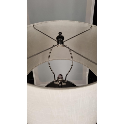 191 - Gunmetal Grey Porcelain Oval Lamp