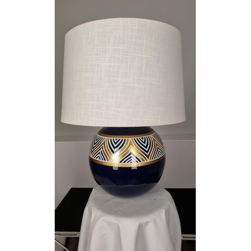 193 - Blue Porcelain Lamp with Hand Painted Detail