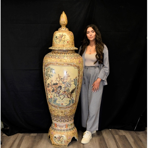 204 - Amazing 6ft Porcelain Hand Made Temple Jar