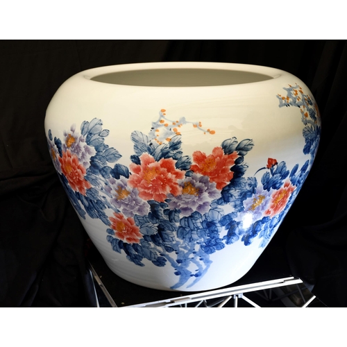 208 - Incredible Hand Painted Chinese Porcelain Fish Bowl over One Metre Diameter.