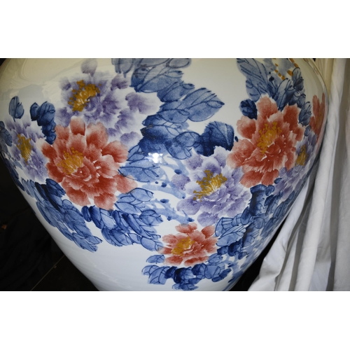 208 - Incredible Hand Painted Chinese Porcelain Fish Bowl over One Metre Diameter.