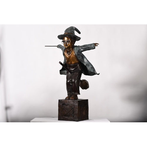 219 - Large 4ft Bronze Wizard Figure