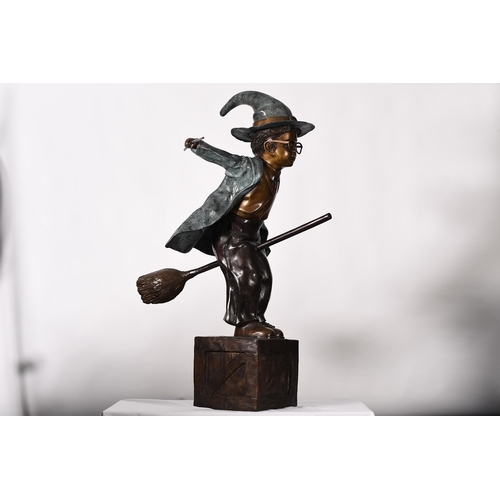 219 - Large 4ft Bronze Wizard Figure