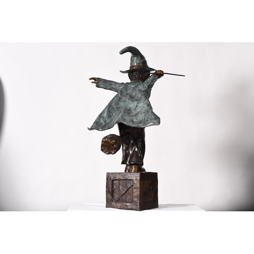 219 - Large 4ft Bronze Wizard Figure