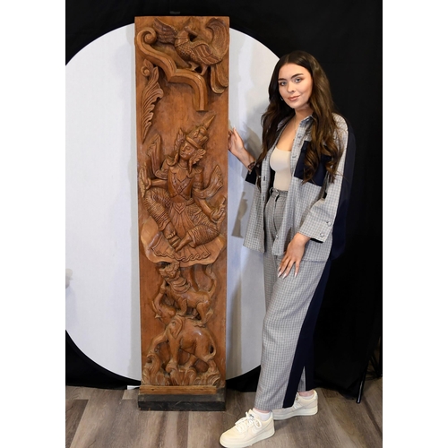 227 - 6ft Teakwood Hand Carved panel