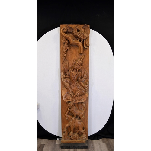 227 - 6ft Teakwood Hand Carved panel