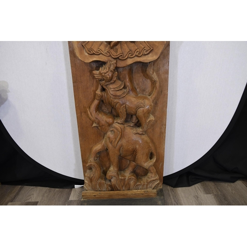 227 - 6ft Teakwood Hand Carved panel