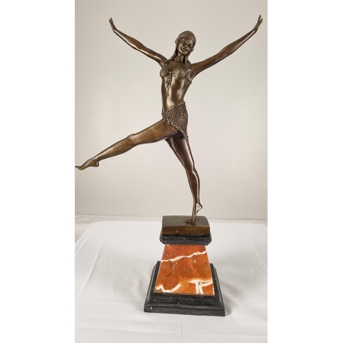 240 - Solid Bronze Dancing Lady Sculpture