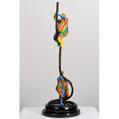 244 - 3ft Multicoloured Bronze Art Sculpture