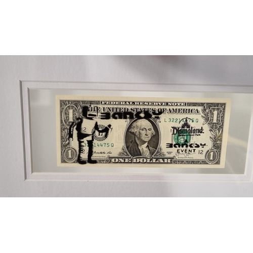 31 - Banksy (after) Framed Stencilled Dollar Bill (Double sided)