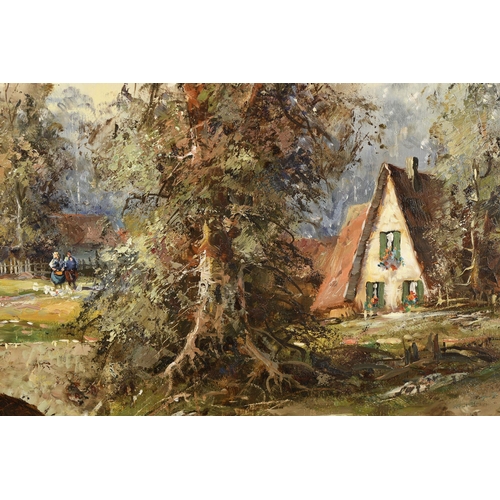 57 - Oil on Canvas Village Scene.