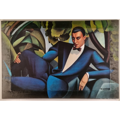 160 - Very Large Hand Embellished Canvas (Tamara De Lempicka)