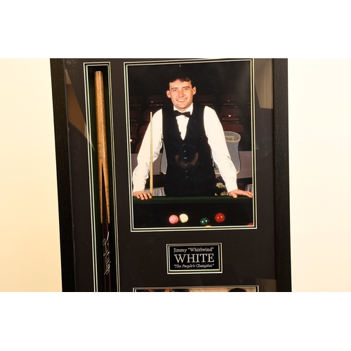 10 - Framed Cue Signed by Jimmy White