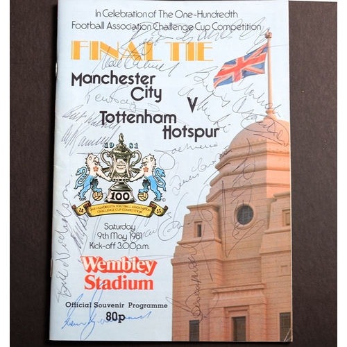 44 - 100th Anniversary 1981 F.A.Cup Final programme between Manchester City & Tottenham Hotspur, signed t... 