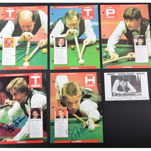 73 - Snooker Legends original signatures