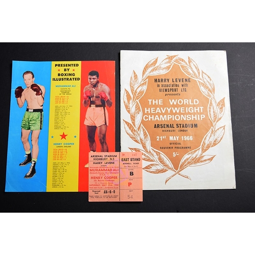 74 - A programme & Ticket for the Henry Cooper v Mohammad Ali Heavyweight Championship bout at Highbury 2... 