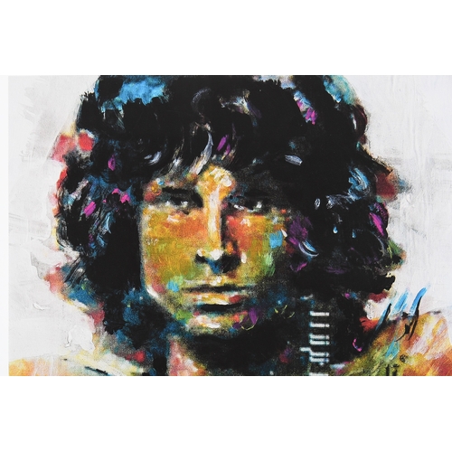 17 - Large Authenticated Limited Edition by the Late Artist Sidney Maurer. (Jim Morrison)