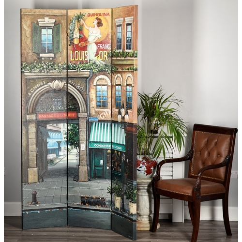 86 - Original Hand Painted Folding Screen by American Artist Mark St. John.