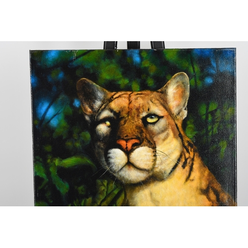 122 - Mountain Lion Painting by English Artist Terence Vickress