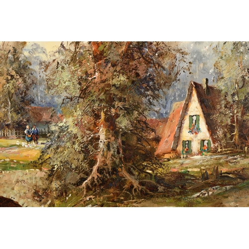 50 - Oil on Canvas Village Scene.