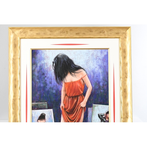 70 - Anthony Orme Painting Lady in Red Dress