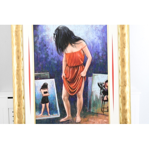 70 - Anthony Orme Painting Lady in Red Dress