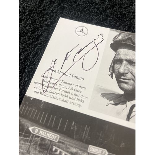 130 - JUAN MANUEL FANGIO Signed photograph card