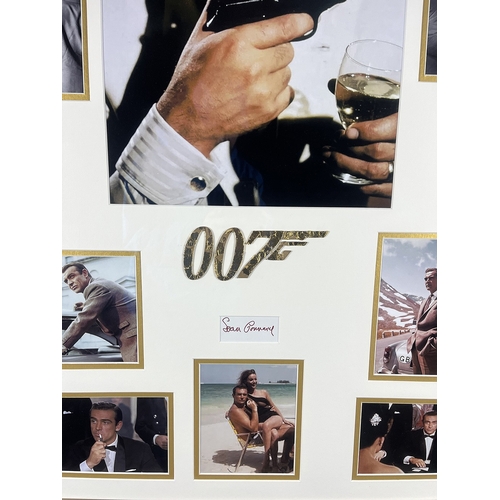 156 - Sean Connery original signature framed Art memorabilia display with 24ct gold leaf 007